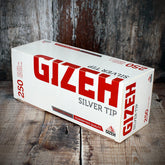 250 Pack Gizeh Silver Tip Cigarette Tubes